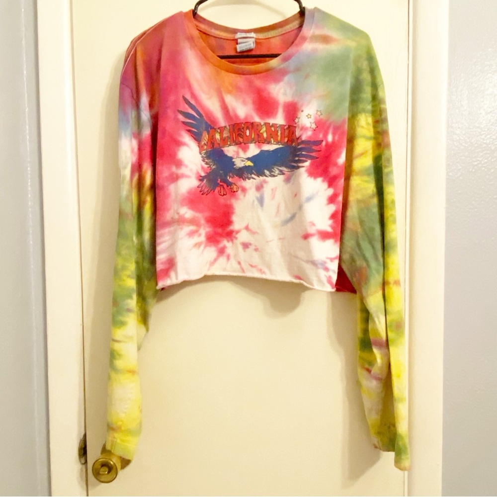 Old Navy vintage fit tie-dye crop T-shirt, long sleeve XXL